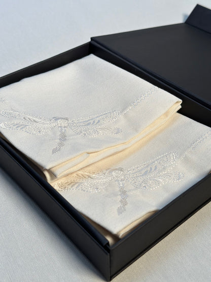 Linen napkins "White dragonfly"